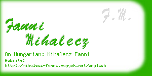 fanni mihalecz business card